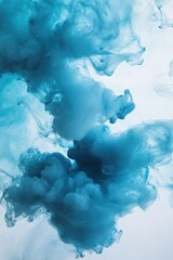 Ethereal blue ink clouds in water with subtle gradients