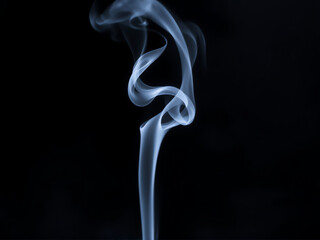 Swirling patterns of smoke creating elegant shapes against a dark background