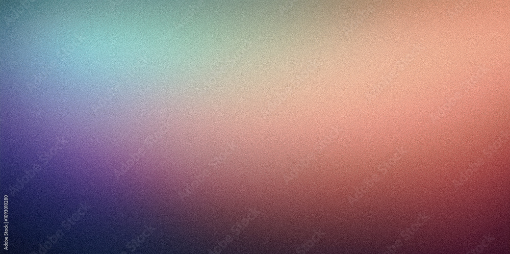 Poster soft and textured effect created by grainy gradient background fading from teal to purple and pink