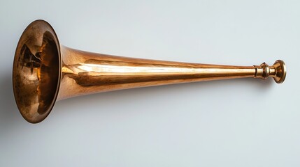 Obraz premium Vintage brass horn with a polished finish and long flare