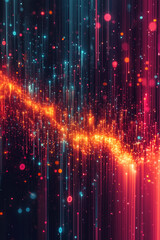 Obraz premium Lines and circles cyberspace background