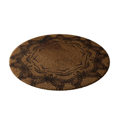 A brown rug with a pattern on it