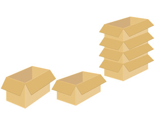 Cardboard box on a white background.