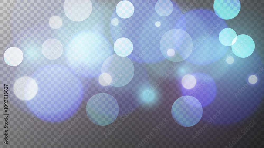 Aufkleber bokeh lights. transparent background. bright blurred overlay template. abstract blur light effect. v