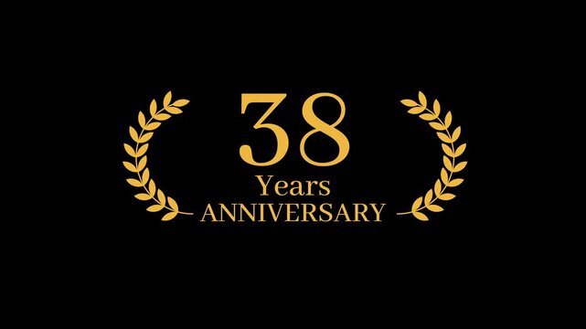 38 Years Anniversary Laurel wreath Animation