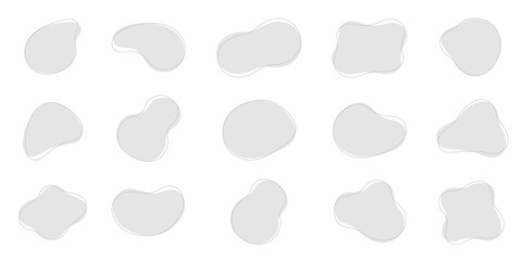 グレースケールのシンプルでおしゃれな抽象的な形のあしらい素材のベクターイラスト