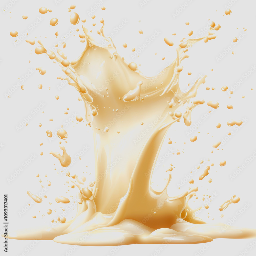 Aufkleber high-resolution splash of creamy liquid creating beautiful patterns against a bright background idea