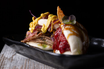 two bao with souce