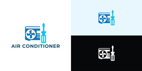 Air Conditioner Repair Logo Design Template Vector Design Illustration.