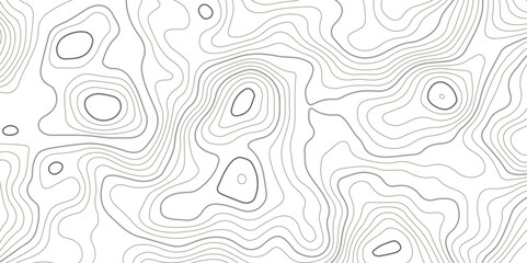 Fototapeta premium The black grey on white contours vector topography stylized height of the lines. The concept of a conditional geography scheme and the terrain path. Ultra wide. Map vector terrain Illustration.
