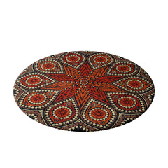 A colorful rug with a star pattern
