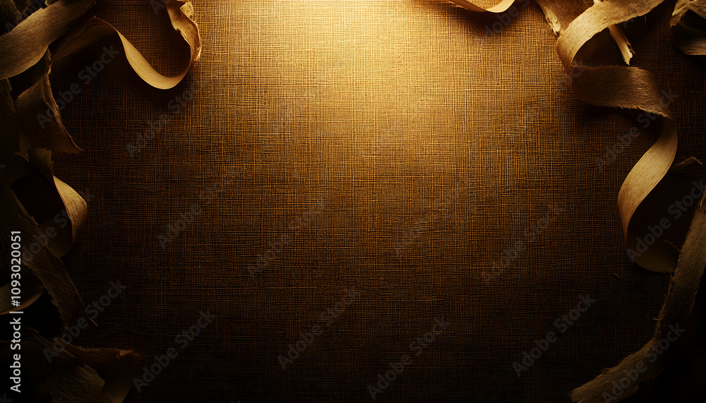Poster elegant brown textured background with wood shavings creating a frame, perfect for design projects a