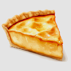 Delicious Slice of Golden-Brown Pie with Flaky Crust and Creamy Filling Perfect for Dessert Lovers and Food Enthusiasts in a Neutral Background for Culinary Photography