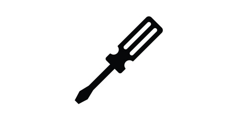  Screwdriver flat vector icon. Vector illustration template.