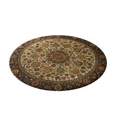 A large rug with a pattern of flowers and leaves