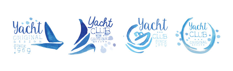 Yacht Club Original Design Company Logo and Label Vector Set