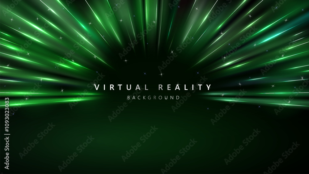 Poster virtual reality vr background with zoom effect. abstract speed lights motion background. illustratio