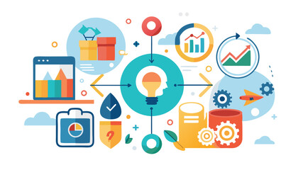 Business strategy idea graphic motion design