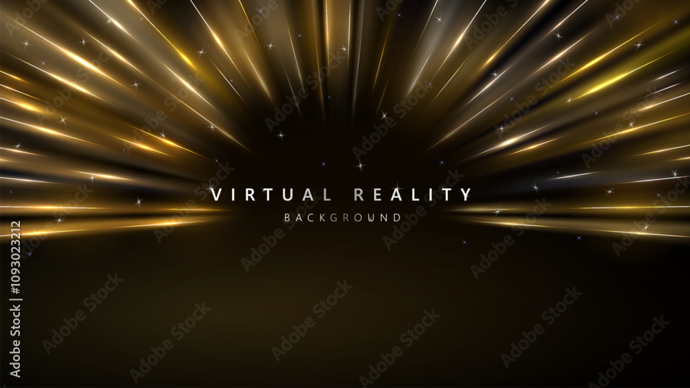 Poster virtual reality vr background with zoom effect. abstract speed lights motion background. illustratio