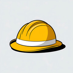 Fototapeta premium Yellow Safety Hat Isolated on White Background - Protective Gear