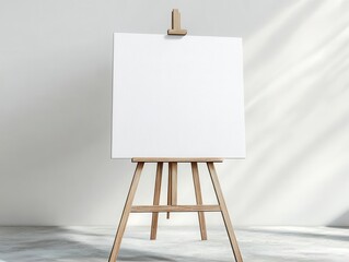 Creating art blank canvas an easel in a bright studio for creative inspiration