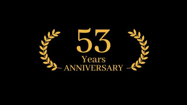 53 Years Anniversary Laurel wreath Animation