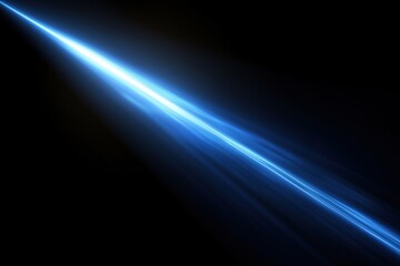 Naklejka premium Blue light beam on a black background