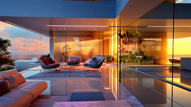 Sunset Modern Villa with Smart Home Tech