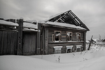 Obraz premium Provincial Ural village - Baranchinsky, Kushvinsky urban district.