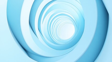 A futuristic light blue background featuring circular stripe lines forming overlapping rings. The geometric design focuses on symmetry,
