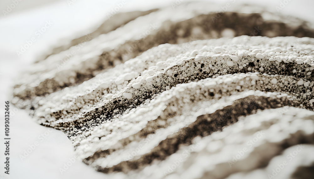 Poster abstract close-up of layered textured surface resembling earth or soil, with contrasting light and d