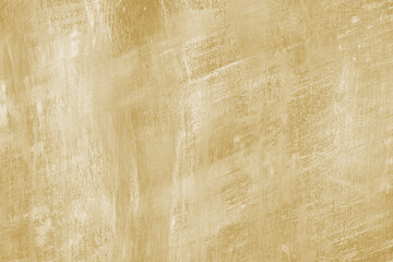 Concrete, plaster, stucco wall texture with brush strokes, yellow color surface with brush strokes, aged, grungy, shabby effect. Textured design background, wallpaper, backdrop, design element
