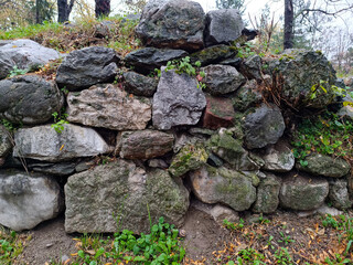 Stone old wall