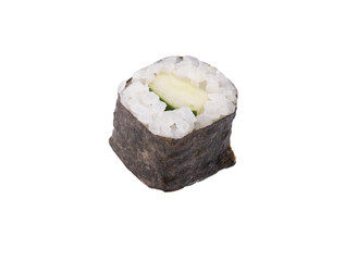 one piece of vegan vegetarian cucumber sushi roll