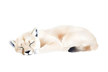  Lion watercolor illustration isolated on white background