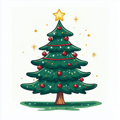 Fototapeta premium christmas tree with balls