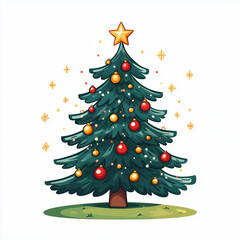 Fototapeta premium christmas tree with balls