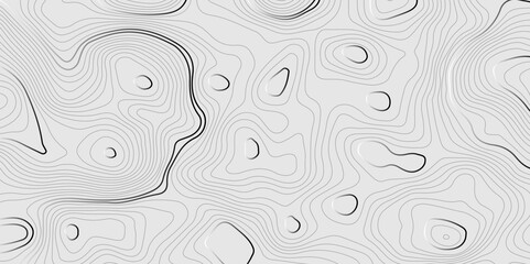 The black grey on white contours vector topography stylized height of the lines. The concept of a conditional geography scheme and the terrain path. Ultra wide. Map vector terrain Illustration.