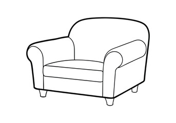 Continuous Line Art of Armchair – Minimalist Furniture and Interior Design Illustration