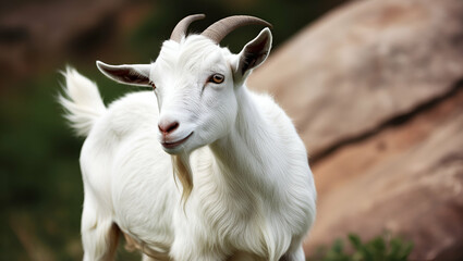 Fototapeta premium side view of goat ai generative