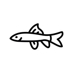 Labeo fish color line icon. Tropical fish