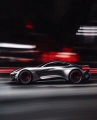 Futuristic Car in Motion with Blurred Background