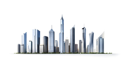 Obraz premium Big city skyline isolated on a white background