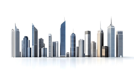 Naklejka premium Big city skyline isolated on a white background