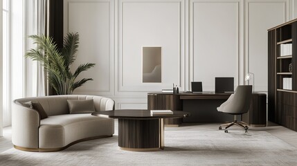 Luxurious office space with soft seats and comfortable work desks