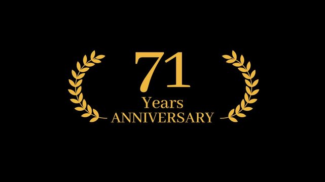 71 Years Anniversary Laurel wreath Animation