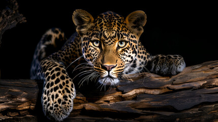 Obraz premium African Leopard Panthera pardus illuminated