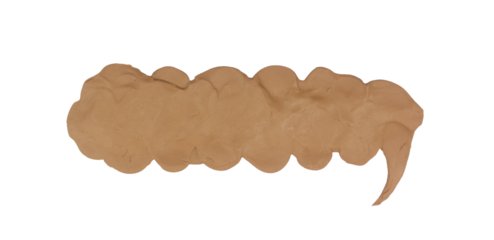 Brown speech bubble of plasticine or clay isolated on transparent background. speech bubble made plasticine.	