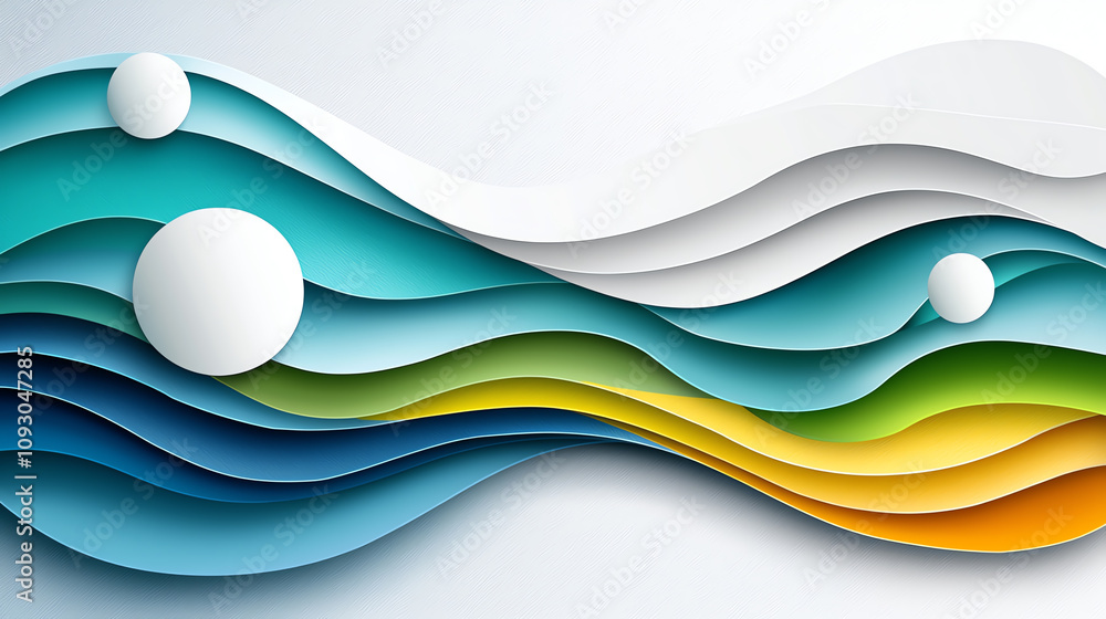 Poster dynamic fluid shapes abstract artwork digital design modern environment aerial view creative concept