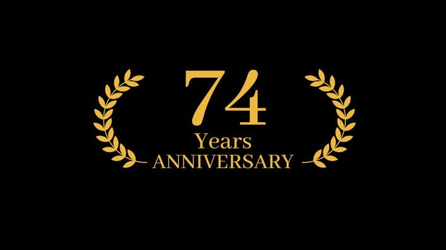 74 Years Anniversary Laurel wreath Animation